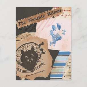 Postal Collage de los gatitos traviesos