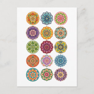 Postal Collage de Mandala Colorido