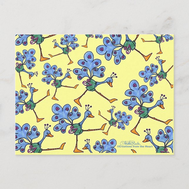 Postal Collage de Marcha por el pavo real (Anverso)