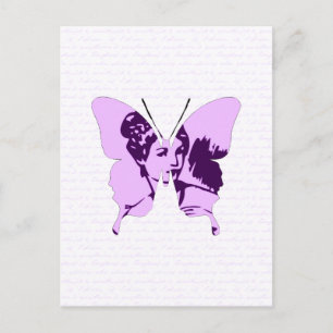Postal Collage de mariposa Cameo