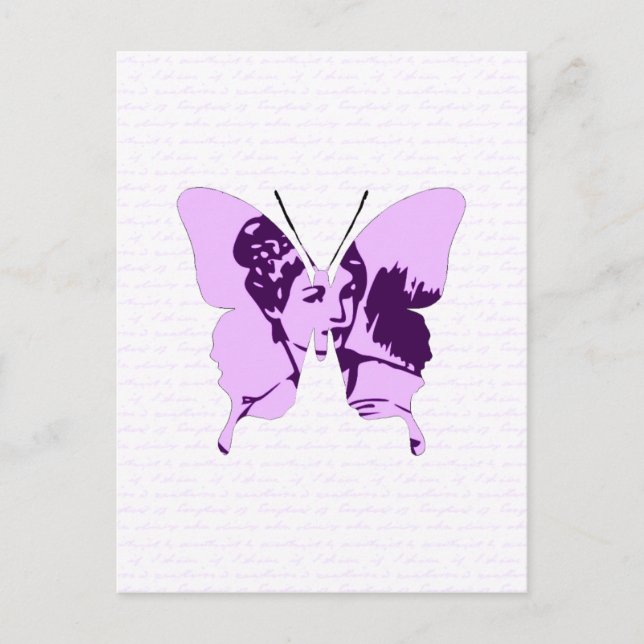 Postal Collage de mariposa Cameo (Anverso)