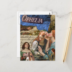 Postal Collage de Medios Mixtos Ophelia