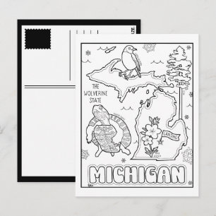 Postal collage de michigan color me