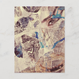 Postal Collage de moda abstracta de medios mixtos