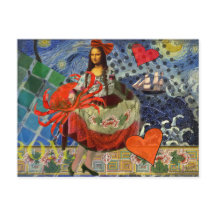 Collage de Mona Lisa Noche Estrellada: Surrealista