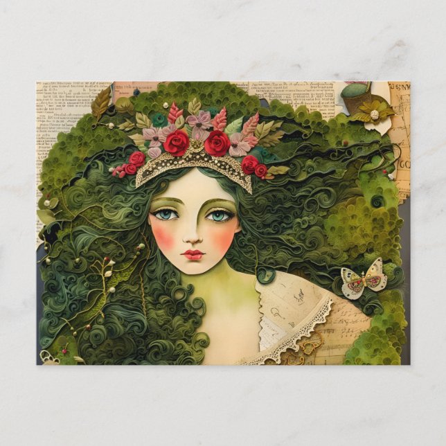Postal Collage de Moss Woman Fairytale (Anverso)