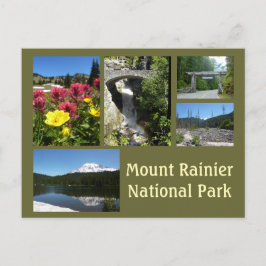 Postal Collage de Mount Rainier (lago de reflexión y cata