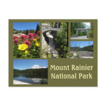 Collage de Mount Rainier (lago de reflexión y cata