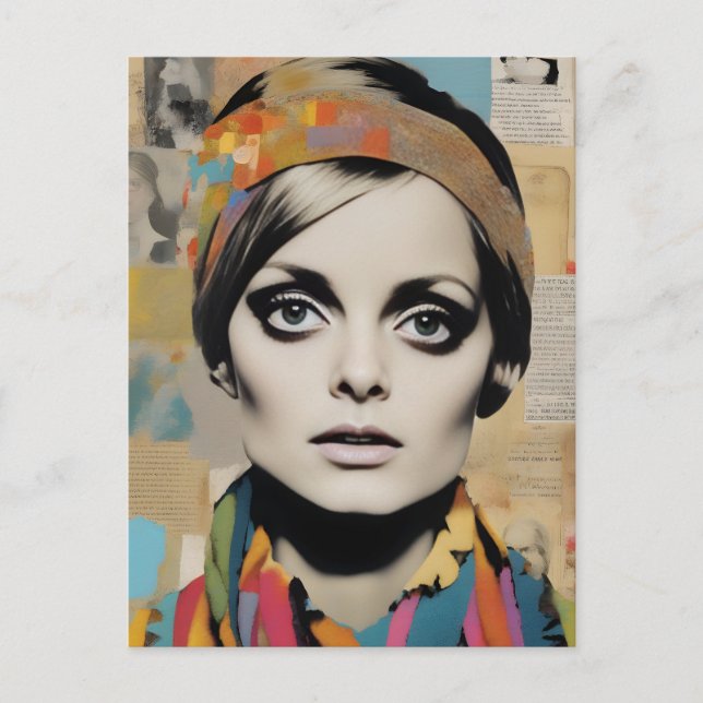 Postal Collage de mujeres retro (Anverso)