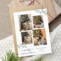 Collage de Navidades botánicos de Moda de guión el