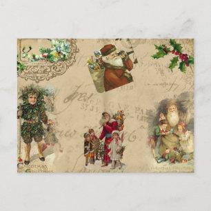 Postal Collage de Navidades de la Vieja Guerra Rústica de