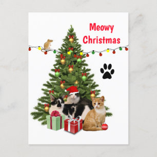 Postal Collage de Navidades Meowy Cat / Cat Lover diseñad