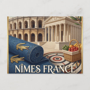 Postal Collage de Nîmes Francia Monumento Antiguo