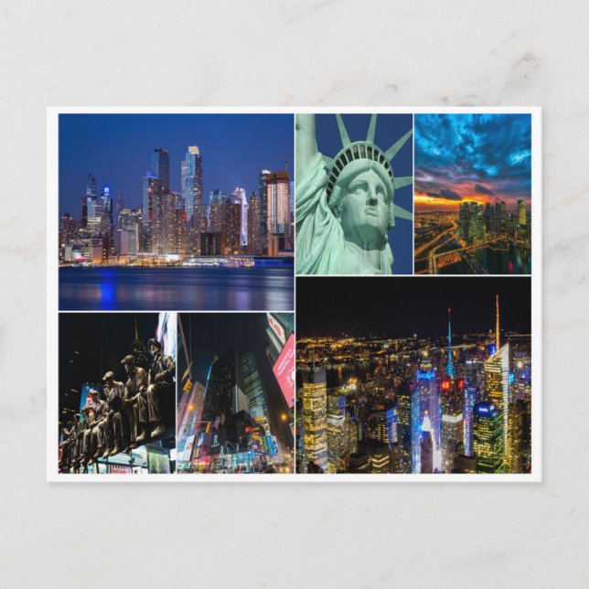 Postal collage de nueva york usa city travel (Anverso)