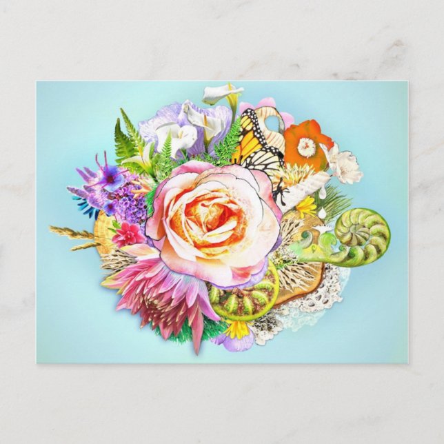 Postal Collage de Nueva Zelanda (Anverso)