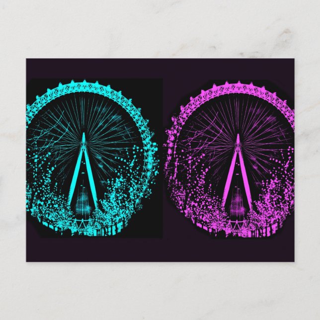 Postal Collage de Ojos de Londres (Anverso)