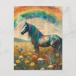 Postal Collage de páginas del diccionario del arcoiris Mu