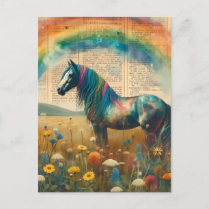 Postal Collage de páginas del diccionario del arcoiris Mu
