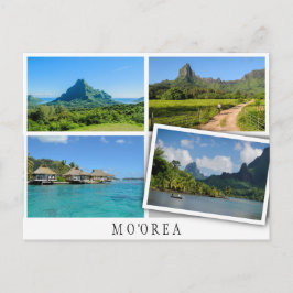 Postal Collage de paisajes de Moorea con imagen holgada