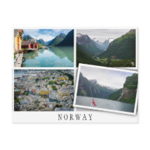 Collage de paisajes de Noruega con imagen holgada