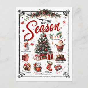 Postal Collage de palabras de Navidad