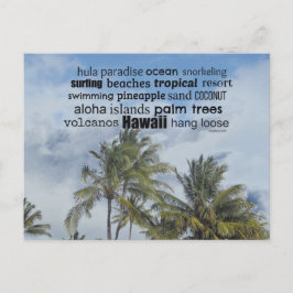 Postal Collage de palabras hawaianas