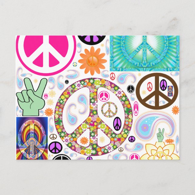 Postal Collage de Peace & Paisley (Anverso)