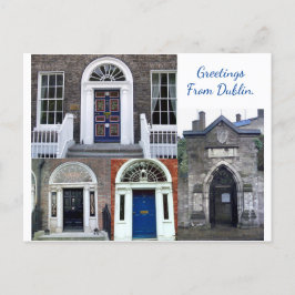 Postal Collage de puertas antiguas, saludos desde Dublín