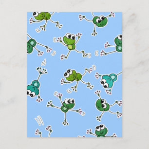 Postal Collage de ranas