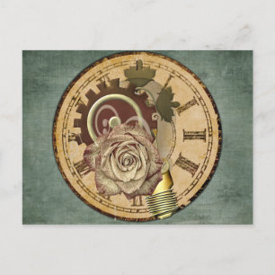 Postal Collage de reloj de vintage