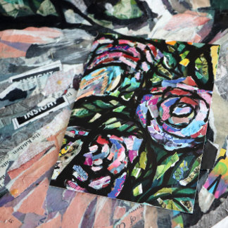Postal Collage de Rosa púrpura
