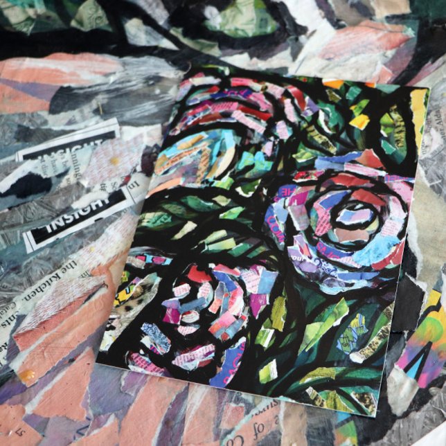 Postal Collage de Rosa púrpura (Subido por el creador)