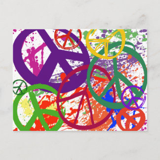 POSTAL COLLAGE DE SEÑAL DE PAZ