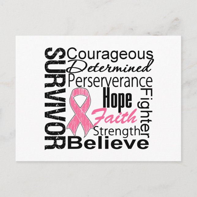 Postal Collage de sobrevivientes de cáncer de mama (Anverso)
