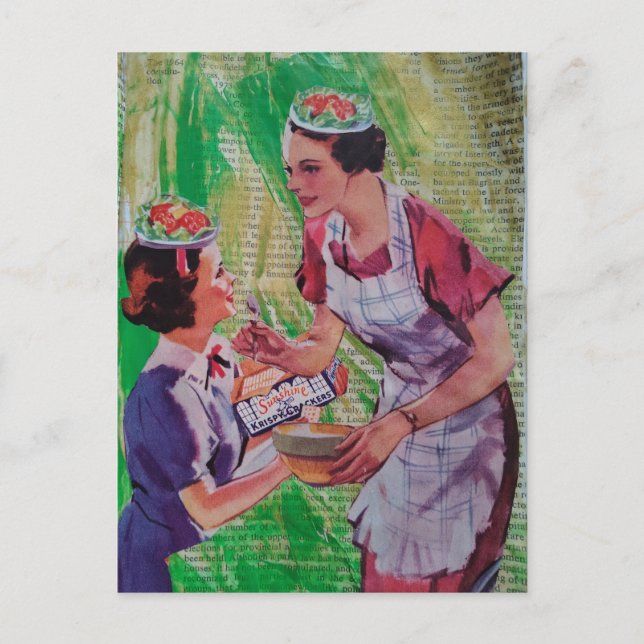 Postal Collage de sombreros de ensalada (Anverso)