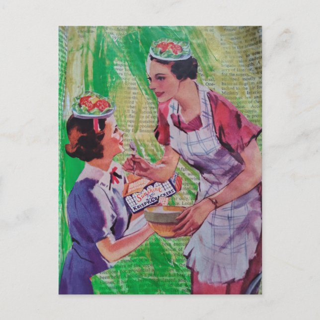 Postal Collage de sombreros de ensalada tontos (Anverso)