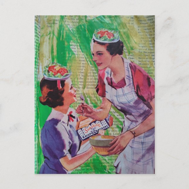 Postal Collage de sombreros de ensalada tontos (Anverso)