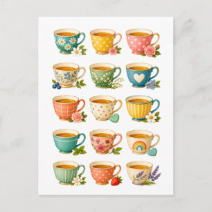 Postal Collage de taza de té