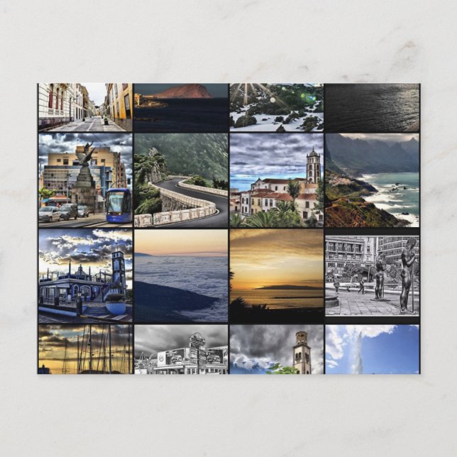 Postal Collage de Tenerife, Islas Canarias (Anverso)