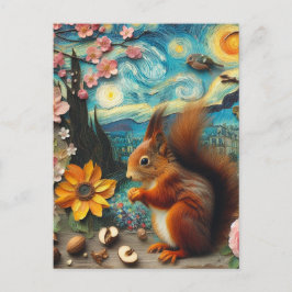 Postal Collage de Van Gogh Squirrel