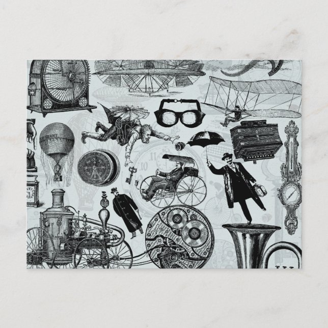 Postal Collage de vapor número 2 (Anverso)