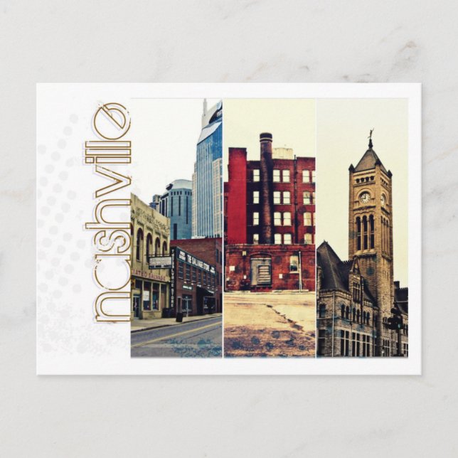 Postal Collage del centro de Nashville (Anverso)