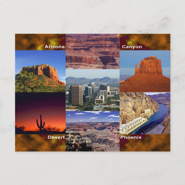 Postal Collage del desierto de Arizona (Anverso)