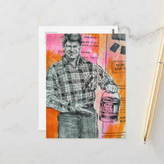 Postal Collage del hombre de pintura vintage