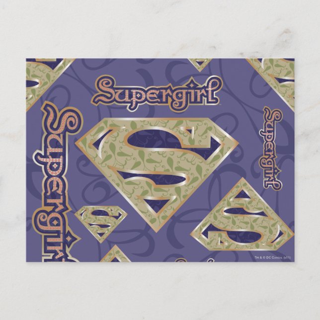 Postal Collage del logotipo de supergirl Fancy (Anverso)