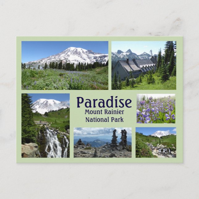 Postal Collage del Paraíso (Monte Rainier) (Anverso)