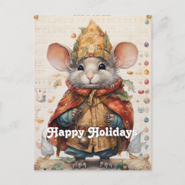 Postal Collage del ratón de vacaciones para navidades 22 (Anverso)