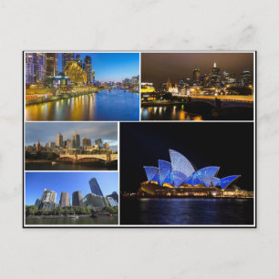 Postal Collage del río yarra en Melbourne sydney Australi