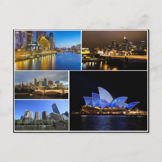 Postal Collage del río yarra en Melbourne sydney Australi (Anverso)