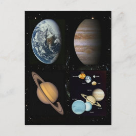 Postal Collage del sistema solar planetario
